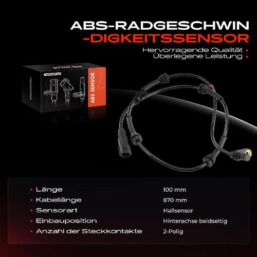 Frankberg 1x ABS Sensor Hinterachse beidseitig für Renault Kadjar Koleos II 1.2L 1.3L 1.5L 1.6L 1.8L 2.0L Bj ab 2015 Bild Frankberg 1x ABS Sensor Hinterachse beidseitig für Renault Kadjar Koleos II 1.2L 1.3L 1.5L 1.6L 1.8L 2.0L Bj ab 2015