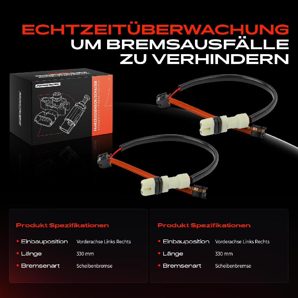 2x Warnkontakt Bremsbelagverschleiß Vorderachse für Porsche 928 5.0L 1988-1991