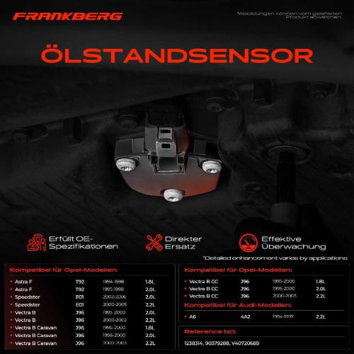 Frankberg 1x Ölstandsensor für Opel Astra F G Calibra A Omega B Vectra Zafira Bild Frankberg 1x Ölstandsensor für Opel Astra F G Calibra A Omega B Vectra Zafira