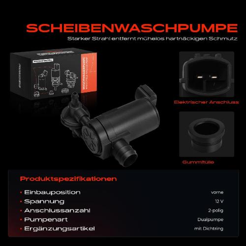 1x Waschwasserpumpe Scheibenreinigung Vorne für Mazda 2 DE DH Nissan 370 Z Z34 Bild 1x Waschwasserpumpe Scheibenreinigung Vorne für Mazda 2 DE DH Nissan 370 Z Z34