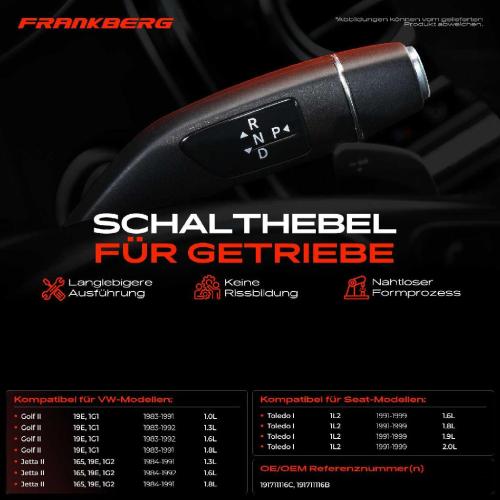 Frankberg 1x Wählstange Schaltstange für VW Golf 19E 1G1 Jetta Seat Toledo 1L2 Bild Frankberg 1x Wählstange Schaltstange für VW Golf 19E 1G1 Jetta Seat Toledo 1L2