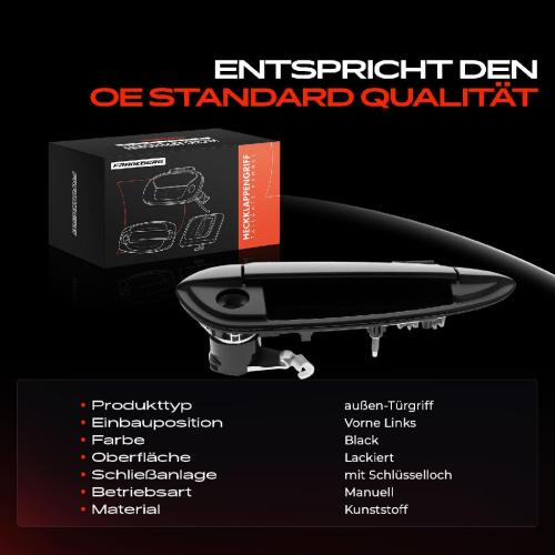 1x Türgriff Vorne Links außen für Fiat Grande Punto 199 Grande Punto Van 1.4L 1.2L 1.6L 1.9L 2005-2015 Bild 1x Türgriff Vorne Links außen für Fiat Grande Punto 199 Grande Punto Van 1.4L 1.2L 1.6L 1.9L 2005-2015