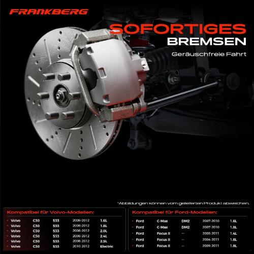 2x Bremsscheiben Vorderachse für Ford C-Max Focus II Volvo C30 C70 S40 V50 2003-2013 Bild 2x Bremsscheiben Vorderachse für Ford C-Max Focus II Volvo C30 C70 S40 V50 2003-2013