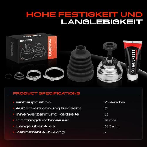 Frankberg 1x Antriebswelle Gelenksatz Vorderachse für BMW 1er X1 X2 MINI Mini F55 F56 Cooper One D Bild Frankberg 1x Antriebswelle Gelenksatz Vorderachse für BMW 1er X1 X2 MINI Mini F55 F56 Cooper One D