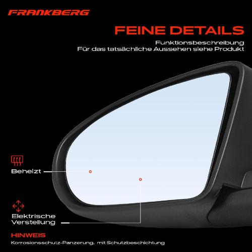 Frankberg 1x Außenspiegel Links für Nissan Qashqai I J10 JJ10E NJ10 1.5L 1.6L 2.0L 2007-2013 Bild Frankberg 1x Außenspiegel Links für Nissan Qashqai I J10 JJ10E NJ10 1.5L 1.6L 2.0L 2007-2013