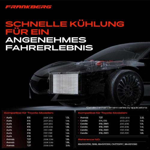 Frankberg 1x Kondensator Klimaanlage für Toyota Auris ADE15 E18 Avensis T27 Bild Frankberg 1x Kondensator Klimaanlage für Toyota Auris ADE15 E18 Avensis T27