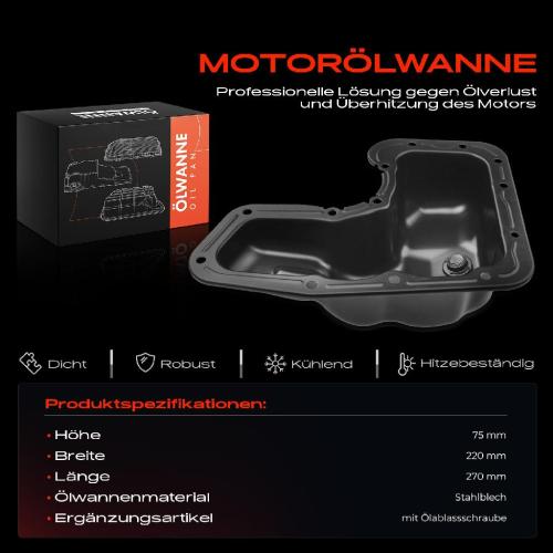 Frankberg 1x Ölwanne Motorölwanne für Citroën C-Elysee C1 II C3 II III C4 Peugeot 108 208 I 308 II 2008 I Bild Frankberg 1x Ölwanne Motorölwanne für Citroën C-Elysee C1 II C3 II III C4 Peugeot 108 208 I 308 II 2008 I