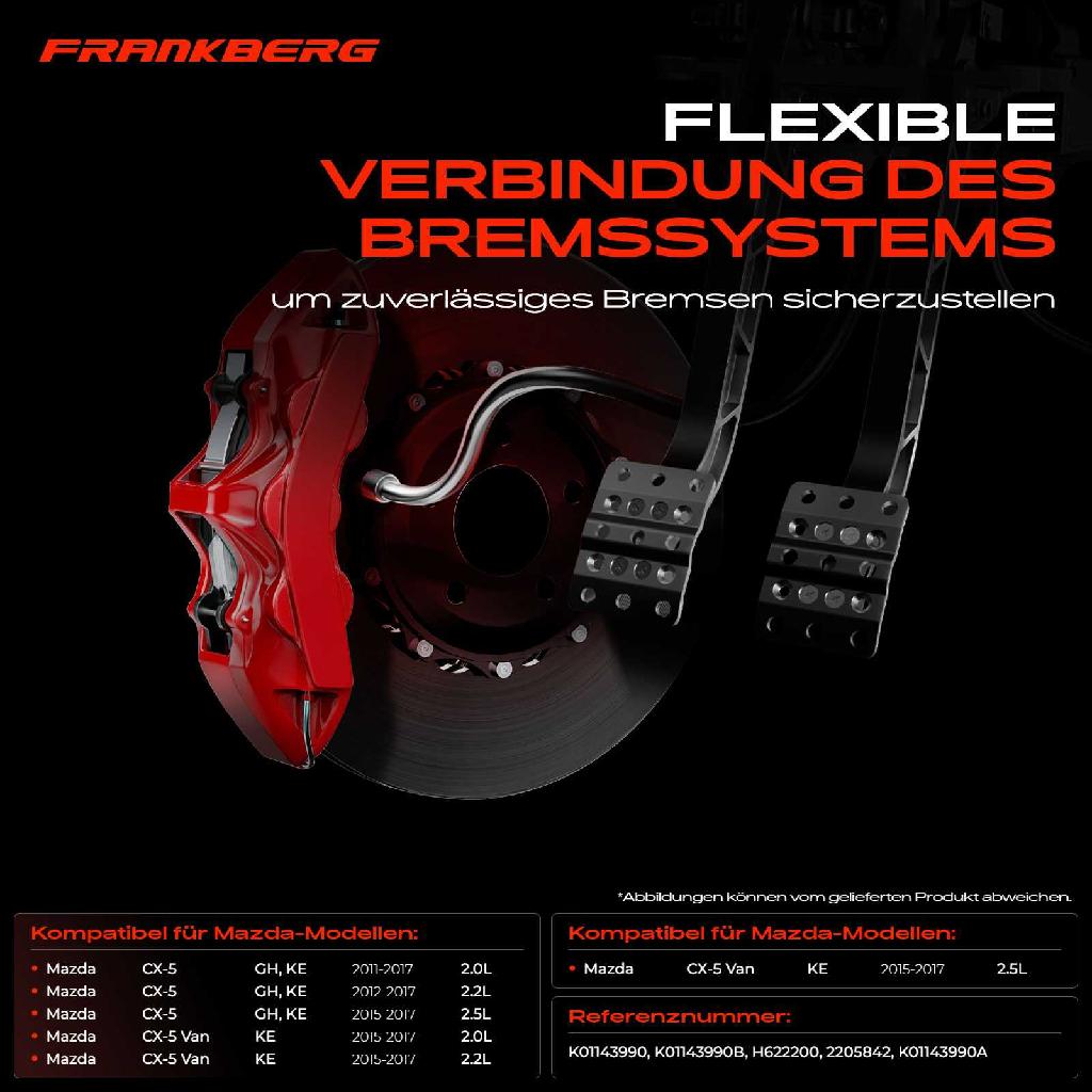 1x Bremsschlauch Bremsschläuche Vorderachse Links für Mazda CX-5 GH KE CX-5 Van KE 2.0L 2.2L