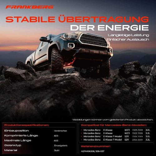 Frankberg 1x Kardanwelle Gelenkwelle Vorderachse für Mercedes-Benz E-Klasse W211 E-Klasse T-Model S211 2003-2009 Bild Frankberg 1x Kardanwelle Gelenkwelle Vorderachse für Mercedes-Benz E-Klasse W211 E-Klasse T-Model S211 2003-2009