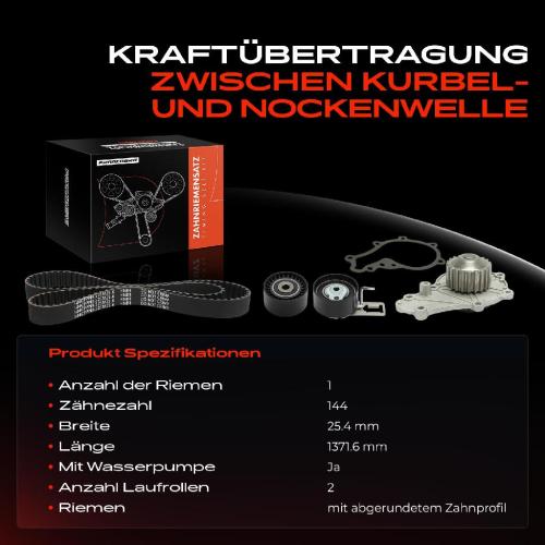 1x Zahnriemensatz Zahnriemen Wasserpumpe für Citroën C3 Ford Fiesta V Peugeot 207 Bild 1x Zahnriemensatz Zahnriemen Wasserpumpe für Citroën C3 Ford Fiesta V Peugeot 207