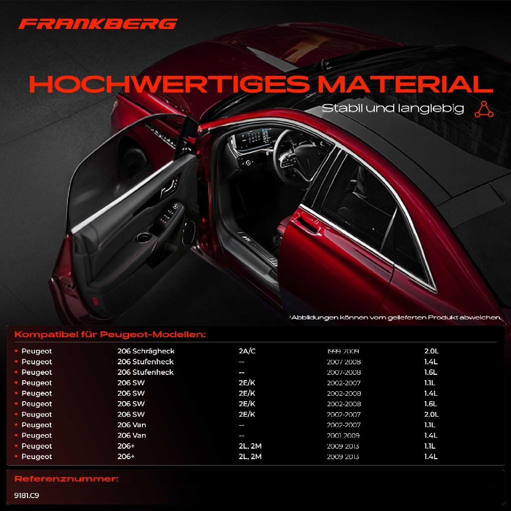 1x Türfeststeller Türfangband Türstopper Hinten für Peugeot 206 SW Schrägheck Van 2A/C