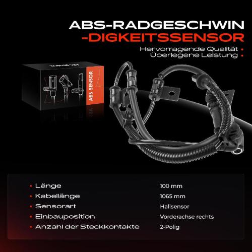 Frankberg 1x ABS Sensor Vorderachse rechts für Hyundai Tucson JM KIA Sportage JE KM 2.0L 2.7L 2004-2010 Bild Frankberg 1x ABS Sensor Vorderachse rechts für Hyundai Tucson JM KIA Sportage JE KM 2.0L 2.7L 2004-2010