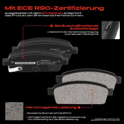 4x Bremsbeläge Hinterachse für Opel Ampera Astra J Caravan GTC Kasten/Kombi Kasten/Schrägheck Bild 4x Bremsbeläge Hinterachse für Opel Ampera Astra J Caravan GTC Kasten/Kombi Kasten/Schrägheck