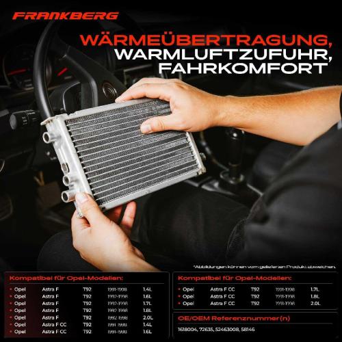 1x Wärmetauscher Innenraumheizung für Opel Astra F CC T92 Van Caravan T92 Calibra A Bild 1x Wärmetauscher Innenraumheizung für Opel Astra F CC T92 Van Caravan T92 Calibra A
