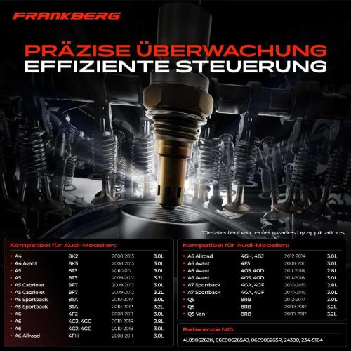 Frankberg 1x Lambdasonde Regelsonde Vor Katalysator für Audi A4 Avant 8K2 B8 A5 Cabriolet Sportback 8T3 A6 4F2 C6 A7 Bild Frankberg 1x Lambdasonde Regelsonde Vor Katalysator für Audi A4 Avant 8K2 B8 A5 Cabriolet Sportback 8T3 A6 4F2 C6 A7