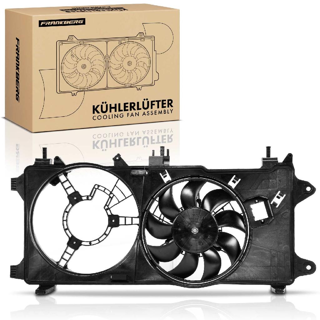 Frankberg 1x Motorkühller Einfachlüfter mit Kühlerlüfterrahmen Fiat Doblo MPV 1.3L 1.9L 2001-2010