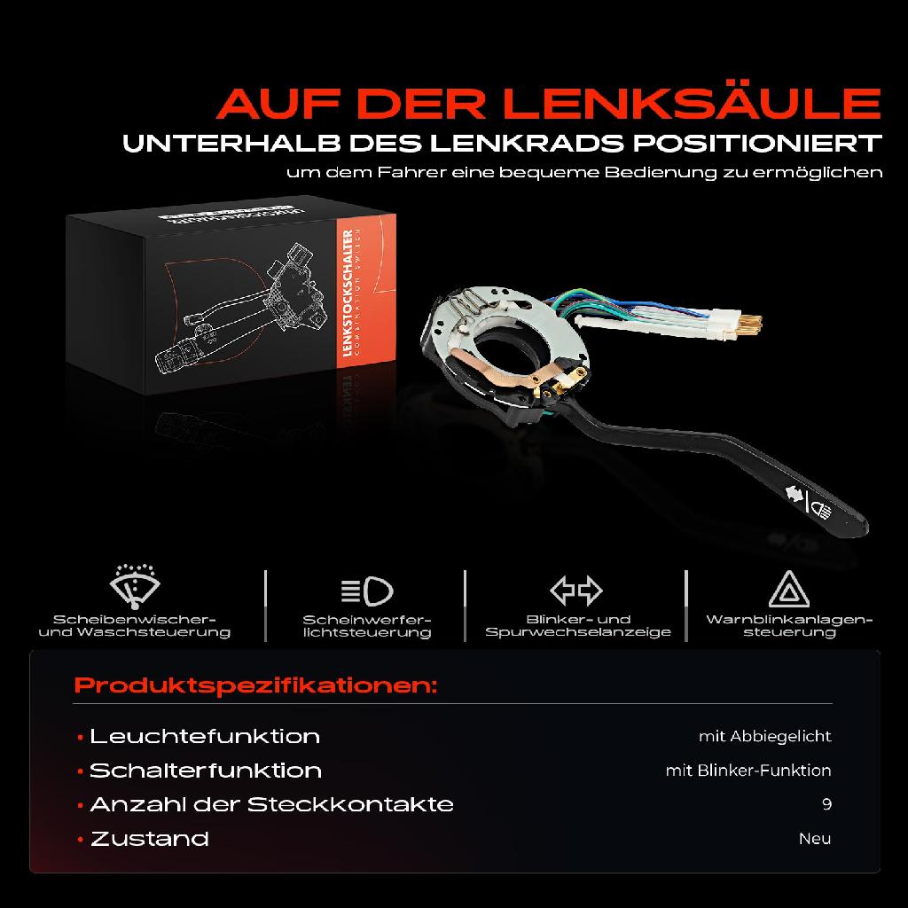 1x Kombischalter Lenkstockschalter für VW 411 412 1500 1600 Kaefer Karmann Ghia