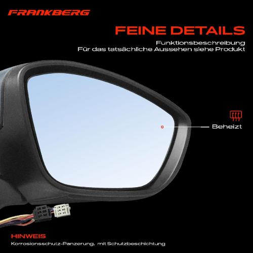 Frankberg 1x Außenspiegel Rechts für Citroën C3 III SX 1.2L 1.5L 1.6L 2018-2024 Bild Frankberg 1x Außenspiegel Rechts für Citroën C3 III SX 1.2L 1.5L 1.6L 2018-2024