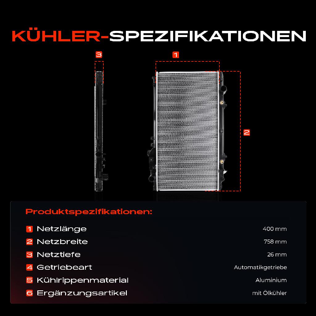 1x Kühler Wasserkühler Motorkühler für Lexus SC UZZ40 GS JZS160 UZS160 UZS161 4.3L