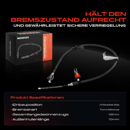 1x Seilzug Feststellbremse Hinterachse links für Hyundai i10 PA 1.0 Schrägheck Bj ab 2008 Bild 1x Seilzug Feststellbremse Hinterachse links für Hyundai i10 PA 1.0 Schrägheck Bj ab 2008