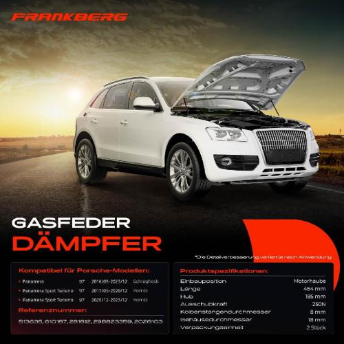 2x Gasfeder Dämpfer Motorhaube für Porsche Panamera Sport Turismo 971 Schrägheck Bj ab 2016 Bild 2x Gasfeder Dämpfer Motorhaube für Porsche Panamera Sport Turismo 971 Schrägheck Bj ab 2016
