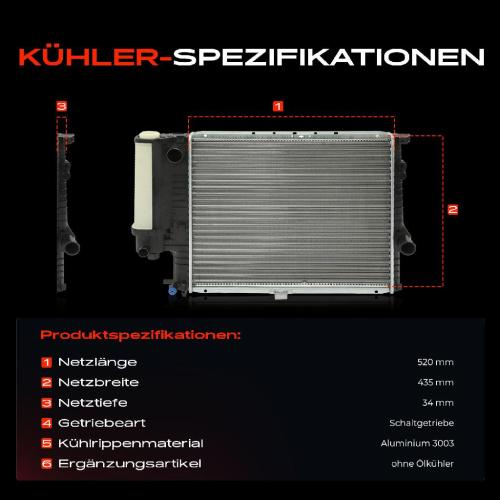 1x Kühler Wasserkühler Motorkühler für BMW 5er E39 2.0 2.5L 1995-2003 Bild 1x Kühler Wasserkühler Motorkühler für BMW 5er E39 2.0 2.5L 1995-2003