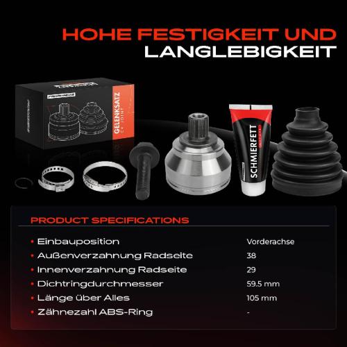 Frankberg 1x Antriebswelle Gelenksatz Vorderachse für VW Phaeton 3D Audi A6 4F2 Avant 4B5 2002-2011 Bild Frankberg 1x Antriebswelle Gelenksatz Vorderachse für VW Phaeton 3D Audi A6 4F2 Avant 4B5 2002-2011