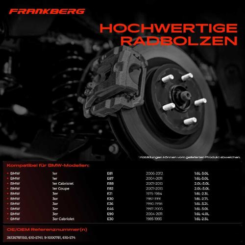 10x Radschraube für BMW E36 E46 E90 E91 E92 E93 E60 E61 E81 E87 MINI Bild 10x Radschraube für BMW E36 E46 E90 E91 E92 E93 E60 E61 E81 E87 MINI