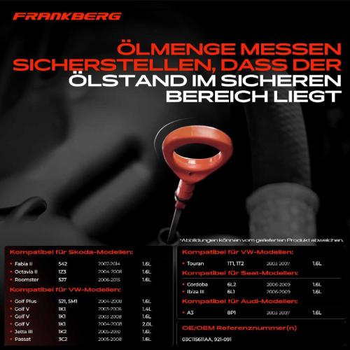 1x Ölmessstab Ölpeilstab Ölstab für VW Golf V Schrägheck 1K1 Audi A3 Skoda Seat Bild 1x Ölmessstab Ölpeilstab Ölstab für VW Golf V Schrägheck 1K1 Audi A3 Skoda Seat