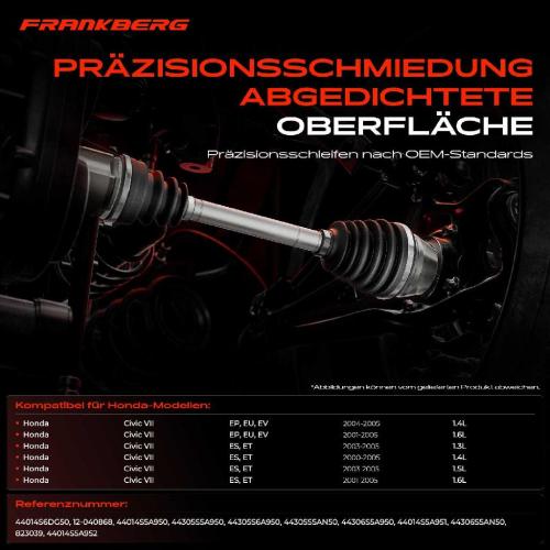 1x Antriebswelle Gelenksatz Vorderachse für Honda Civic 7 Hatchback EP EU EV ES ET 2001-2005 Bild 1x Antriebswelle Gelenksatz Vorderachse für Honda Civic 7 Hatchback EP EU EV ES ET 2001-2005