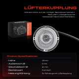 1x Lüfterkupplung Kühlerlüfte für Audi A6 100 Avant 4A C4 1990-1997 2.3L 2.4L 2.5L