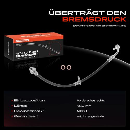 Frankberg 1x Bremsschlauch Bremsschläuche Vorderachse Rechts für Honda CR-V III RE 2.0L-2.4L Bj ab 2006 Bild Frankberg 1x Bremsschlauch Bremsschläuche Vorderachse Rechts für Honda CR-V III RE 2.0L-2.4L Bj ab 2006