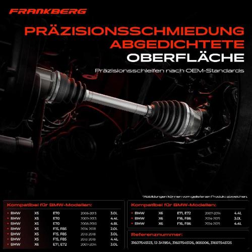 1x Antriebswelle Gelenksatz Vorderachse für BMW X5 E70 F15 F85 X6 E71 E72 F16 F86 2006-2019 Bild 1x Antriebswelle Gelenksatz Vorderachse für BMW X5 E70 F15 F85 X6 E71 E72 F16 F86 2006-2019