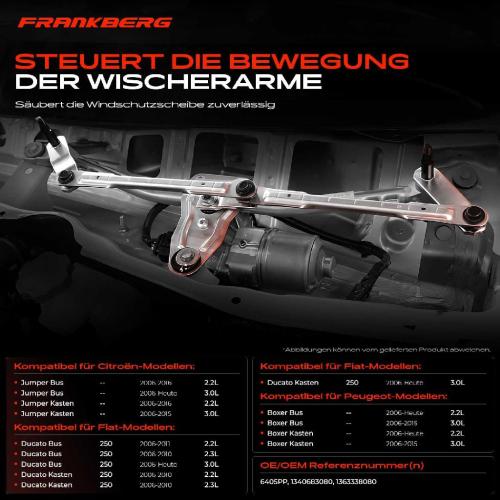 Frankberg 1x Wischergestänge Vorne für Citroën Jumper Fiat Ducato Peugeot Bild Frankberg 1x Wischergestänge Vorne für Citroën Jumper Fiat Ducato Peugeot
