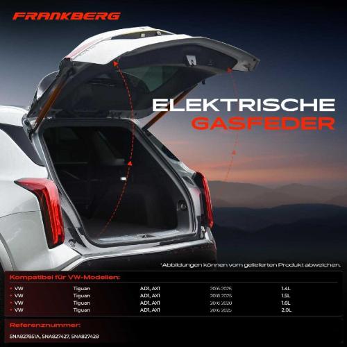 Frankberg 2x Gasfeder Elektrisch Heckklappe Hinten Links und Rechts für VW Tiguan SUV AD1 Bj ab 2016 Bild Frankberg 2x Gasfeder Elektrisch Heckklappe Hinten Links und Rechts für VW Tiguan SUV AD1 Bj ab 2016