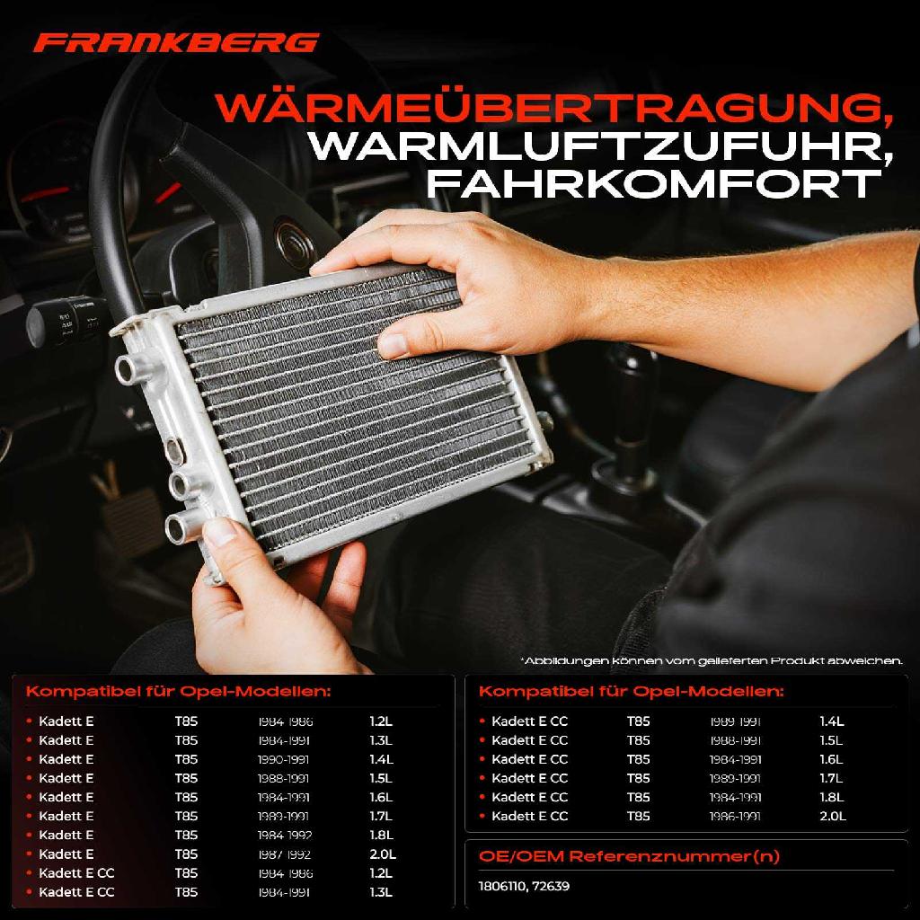 1x Wärmetauscher Innenraumheizung für Opel Kadett E T85 39 49 33 34 43 44 1.2L-2.0L