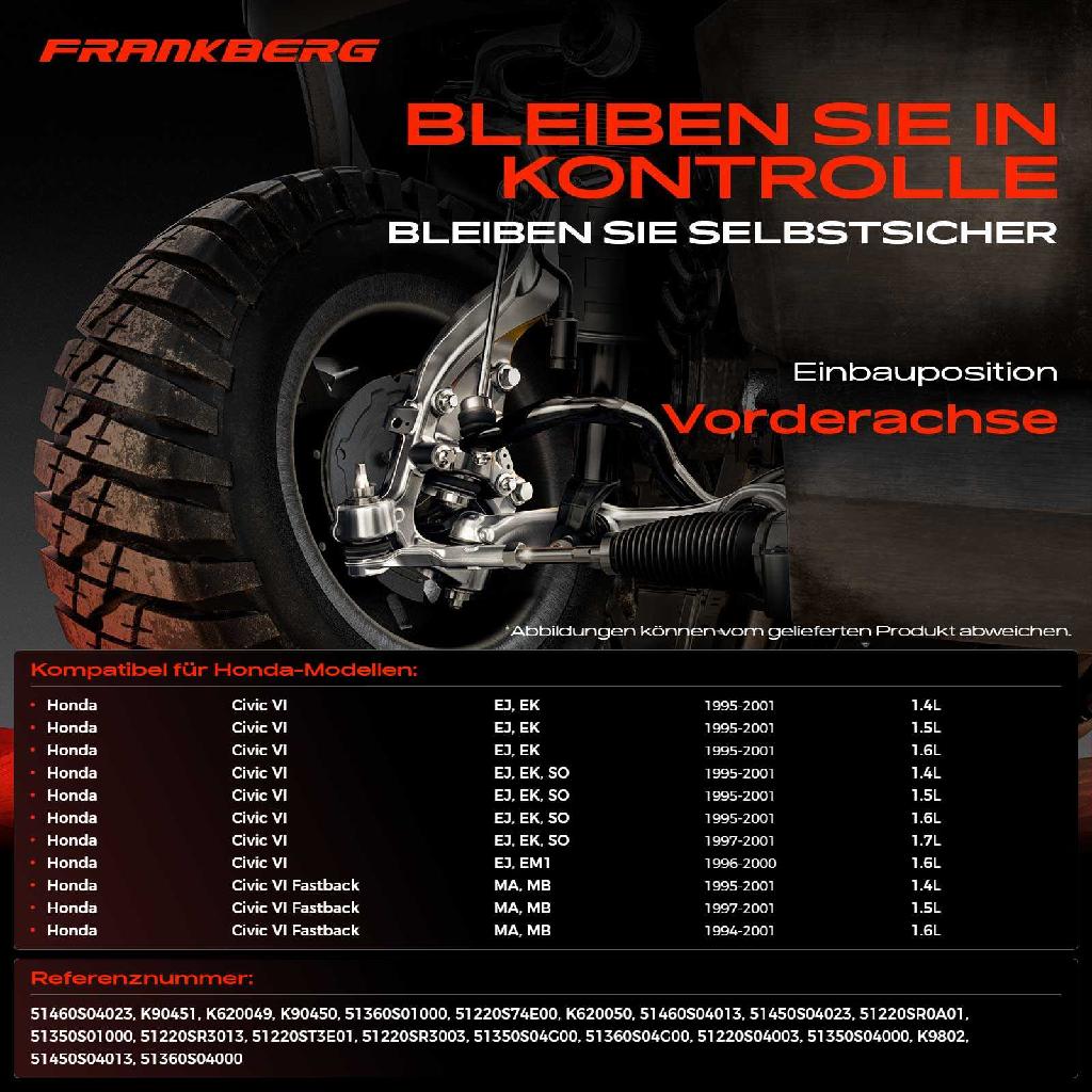 1x Querlenker Satz Vorderachse für Honda Civic VI Coupe Fastback Hatchback Stufenheck 1994-2001