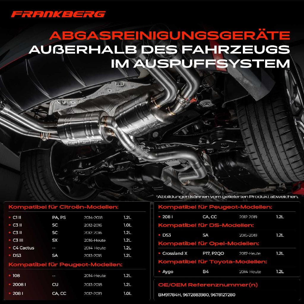 1x Katalysator für Peugeot 108 208 308 2008 Citroën C1 C3 C4 DS Opel Toyota 1.2L