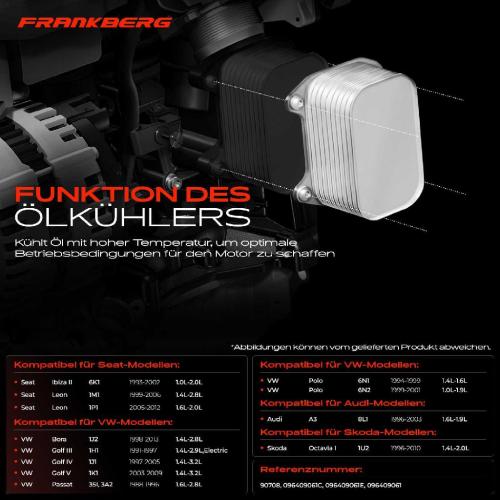 1x Ölkühler Motoröl für VW Golf Bora Audi A3 8L1 Seat Ibiza II Leon Skoda Octavia I Bild 1x Ölkühler Motoröl für VW Golf Bora Audi A3 8L1 Seat Ibiza II Leon Skoda Octavia I