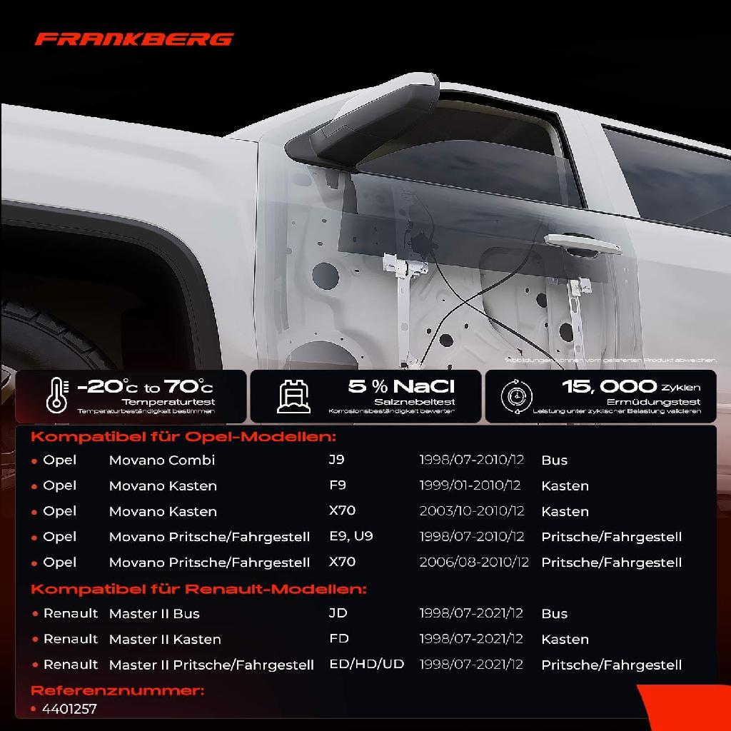 1x Fensterheber Vorne Links für Renault Master II JD FD Opel Movano J9 F9