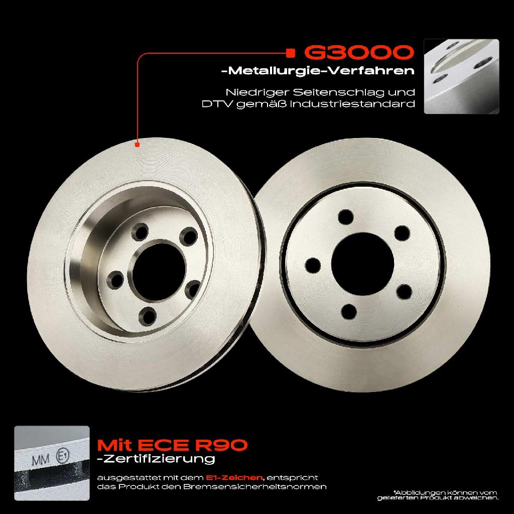 2x Bremsscheiben Vorderachse für Dodge Nitro Jeep Cherokee KK Compass MK49 2006-2013