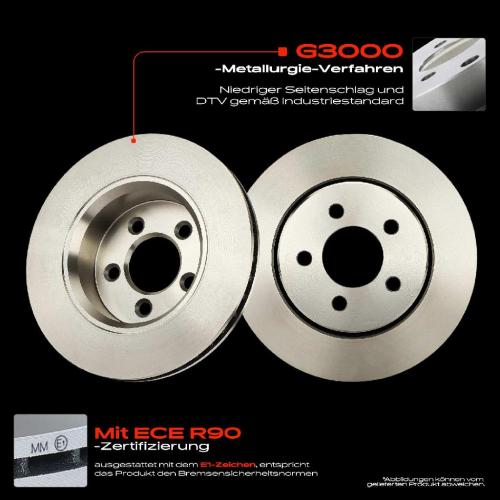 2x Bremsscheiben Vorderachse für Dodge Nitro Jeep Cherokee KK Compass MK49 2006-2013 Bild 2x Bremsscheiben Vorderachse für Dodge Nitro Jeep Cherokee KK Compass MK49 2006-2013