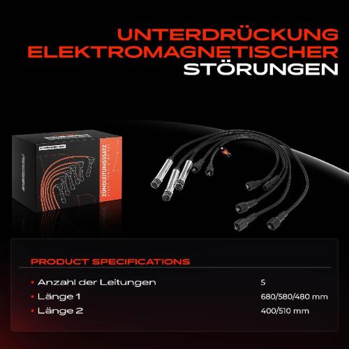 5x Zündleitungssatz Zündkabel für Opel Ascona A B C CC Corsa A CC Kadett Omega A Bild 5x Zündleitungssatz Zündkabel für Opel Ascona A B C CC Corsa A CC Kadett Omega A