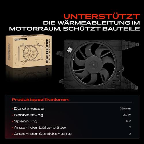 Frankberg 1x Motorkühller Einfachlüfter mit Kühlerlüfterrahmen Dacia Logan LS KS Sandero 1.5 dCi 55/65 KW Bild Frankberg 1x Motorkühller Einfachlüfter mit Kühlerlüfterrahmen Dacia Logan LS KS Sandero 1.5 dCi 55/65 KW