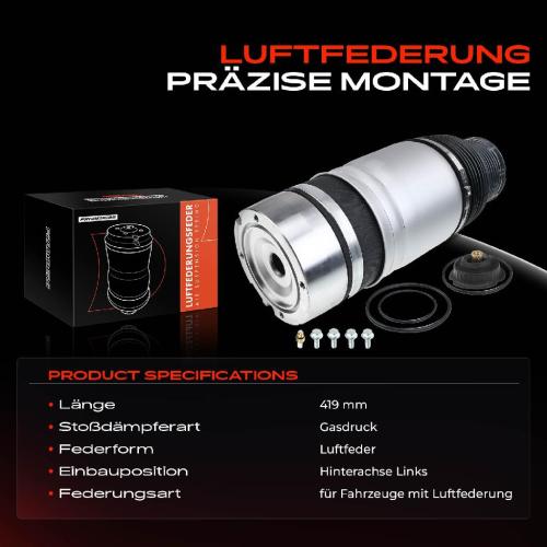 1x Luftfeder Fahrwerk Hinterachse Links Rechts für VW Touareg Audi Q7 4LB Porsche Cayenne Bild 1x Luftfeder Fahrwerk Hinterachse Links Rechts für VW Touareg Audi Q7 4LB Porsche Cayenne