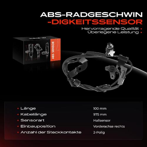 Frankberg 1x ABS Sensor Vorderachse rechts für Hyundai Grandeur Sonata IV V 2.2L 3.3L 2.0L 2.7L 2.4L 2004-2011 Bild Frankberg 1x ABS Sensor Vorderachse rechts für Hyundai Grandeur Sonata IV V 2.2L 3.3L 2.0L 2.7L 2.4L 2004-2011