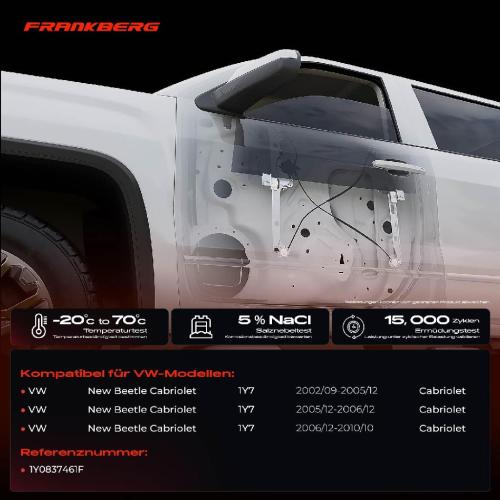 Frankberg 1x Fensterheber Vorne Links für VW New Beetle Cabriolet 1Y7 2002-2010 Bild Frankberg 1x Fensterheber Vorne Links für VW New Beetle Cabriolet 1Y7 2002-2010