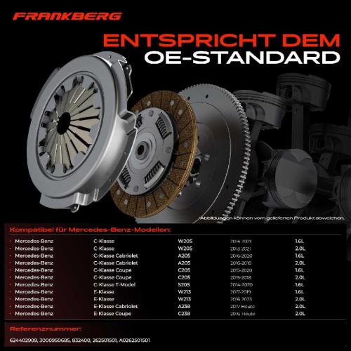 Frankberg 1x Kupplungssatz für Mercedes-Benz B-Klasse W242 W246 C-Klasse W205 A205 C205 S205 X117 W213 A238 C238 Bild Frankberg 1x Kupplungssatz für Mercedes-Benz B-Klasse W242 W246 C-Klasse W205 A205 C205 S205 X117 W213 A238 C238