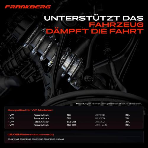 Frankberg 2x Fahrwerksfeder Hinterachse für VW Passat Alltrack 365 3G5 CB5 2.0L Bj ab 2012 Bild Frankberg 2x Fahrwerksfeder Hinterachse für VW Passat Alltrack 365 3G5 CB5 2.0L Bj ab 2012