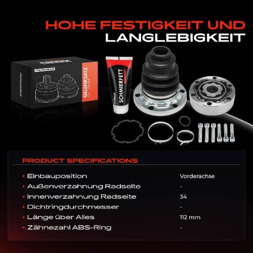 Frankberg 1x Antriebswelle Gelenksatz Vorderachse für VW Sharan Ford Galaxy Seat Alhambra 1995-2010 Bild Frankberg 1x Antriebswelle Gelenksatz Vorderachse für VW Sharan Ford Galaxy Seat Alhambra 1995-2010